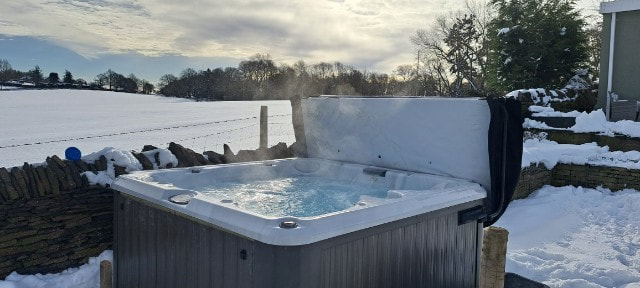 hot tub in the snow